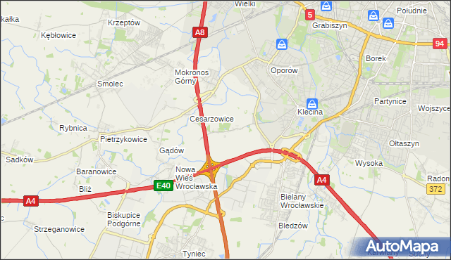 mapa Zabrodzie gmina Kąty Wrocławskie, Zabrodzie gmina Kąty Wrocławskie na mapie Targeo