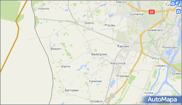 mapa Będargowo gmina Kołbaskowo, Będargowo gmina Kołbaskowo na mapie Targeo