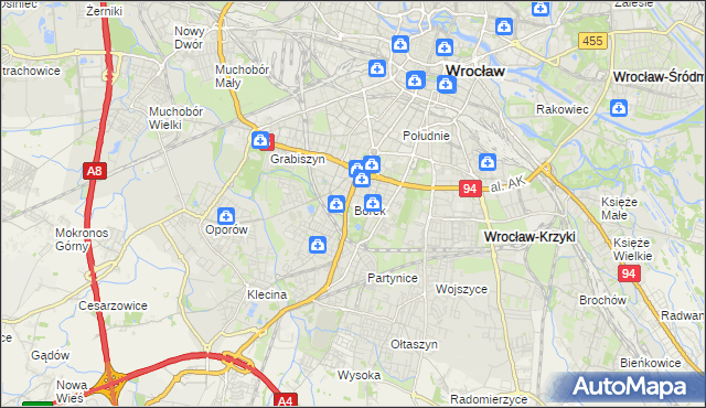 mapa Borek gmina Wrocław, Borek gmina Wrocław na mapie Targeo