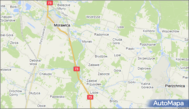 mapa Brudzów, Brudzów na mapie Targeo