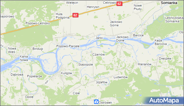 mapa Czarnów gmina Dąbrówka, Czarnów gmina Dąbrówka na mapie Targeo