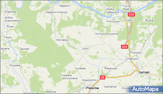 mapa Lipno gmina Platerów, Lipno gmina Platerów na mapie Targeo