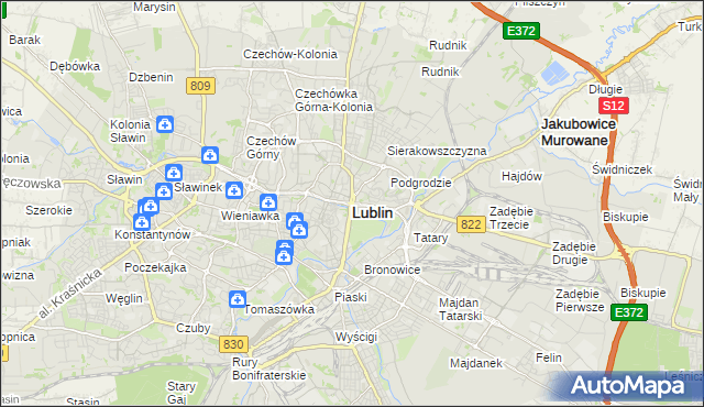 mapa Lublina, Lublin na mapie Targeo