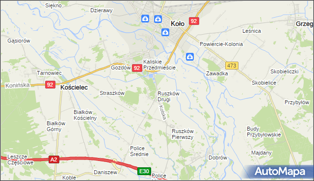 mapa Ruszków Drugi, Ruszków Drugi na mapie Targeo