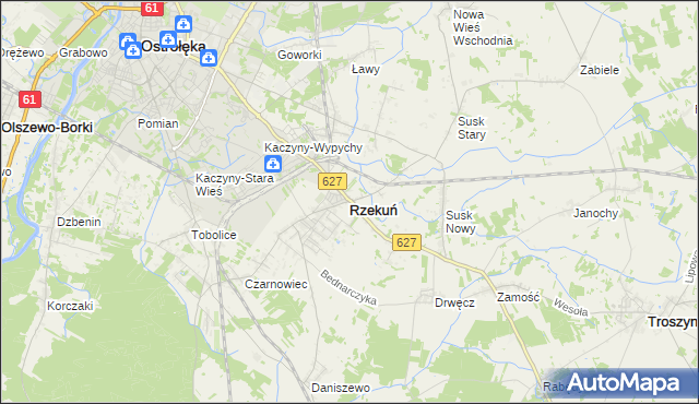 mapa Rzekuń, Rzekuń na mapie Targeo