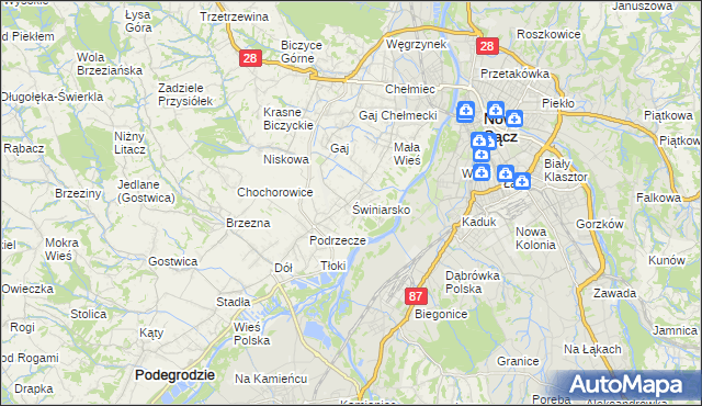 mapa Świniarsko, Świniarsko na mapie Targeo