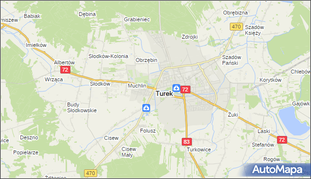 mapa Turka, Turek na mapie Targeo
