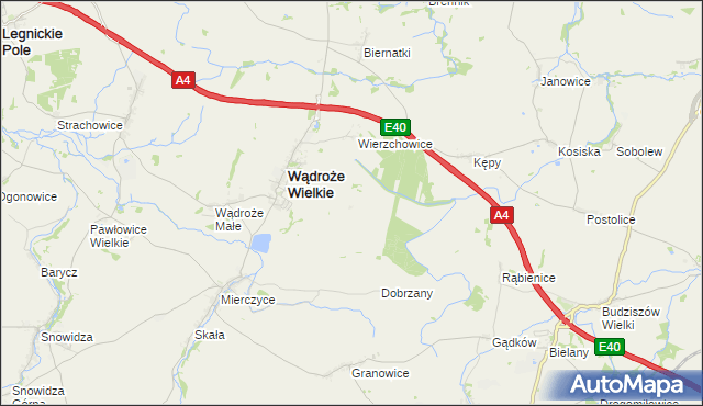 mapa Augustów gmina Wądroże Wielkie, Augustów gmina Wądroże Wielkie na mapie Targeo