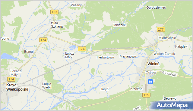 mapa Herburtowo, Herburtowo na mapie Targeo