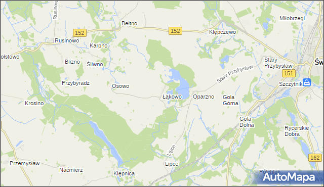 mapa Łąkowo, Łąkowo na mapie Targeo