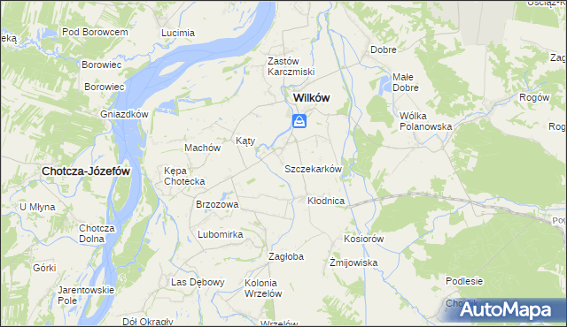 mapa Szczekarków gmina Wilków, Szczekarków gmina Wilków na mapie Targeo