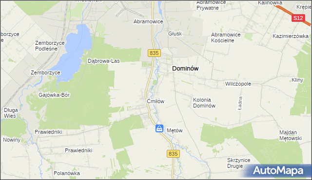 mapa Żabia Wola gmina Głusk, Żabia Wola gmina Głusk na mapie Targeo