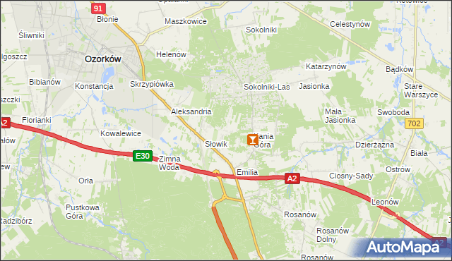 mapa Adolfów gmina Zgierz, Adolfów gmina Zgierz na mapie Targeo