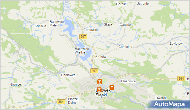 mapa Brunów gmina Lwówek Śląski, Brunów gmina Lwówek Śląski na mapie Targeo