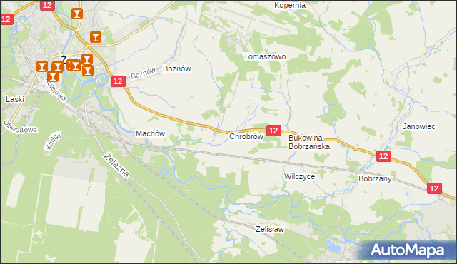 mapa Chrobrów, Chrobrów na mapie Targeo