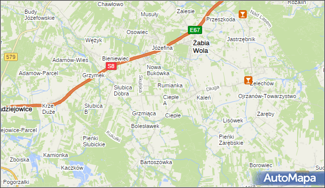 mapa Ciepłe A, Ciepłe A na mapie Targeo