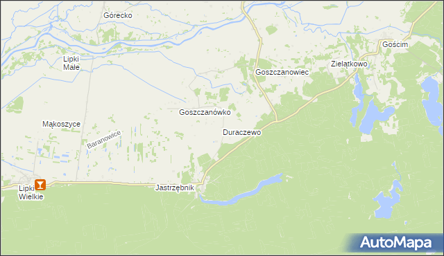 mapa Duraczewo, Duraczewo na mapie Targeo