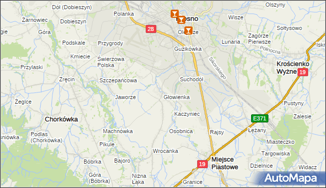 mapa Głowienka, Głowienka na mapie Targeo