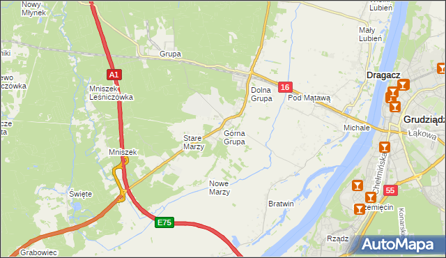 mapa Górna Grupa, Górna Grupa na mapie Targeo