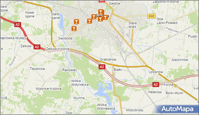 mapa Grabianów, Grabianów na mapie Targeo