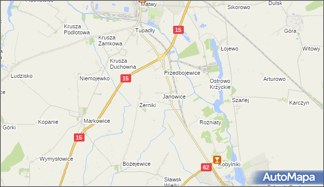 mapa Janowice gmina Kruszwica, Janowice gmina Kruszwica na mapie Targeo