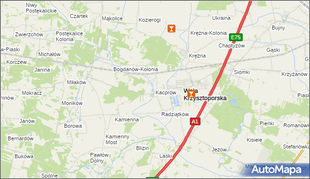 mapa Kacprów, Kacprów na mapie Targeo