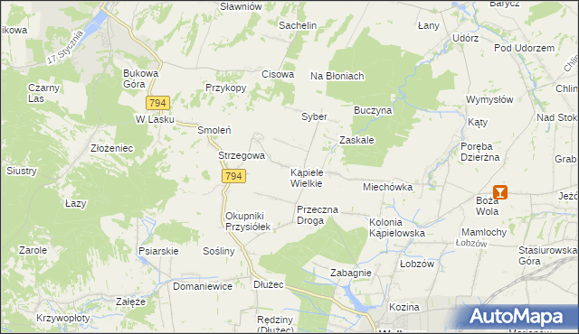 mapa Kąpiele Wielkie, Kąpiele Wielkie na mapie Targeo