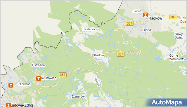 mapa Karłów gmina Radków, Karłów gmina Radków na mapie Targeo