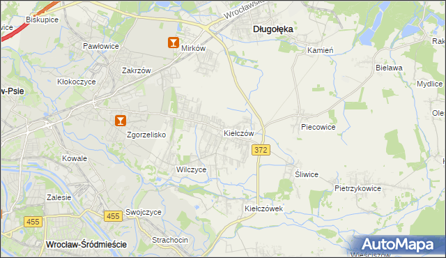 mapa Kiełczów, Kiełczów na mapie Targeo