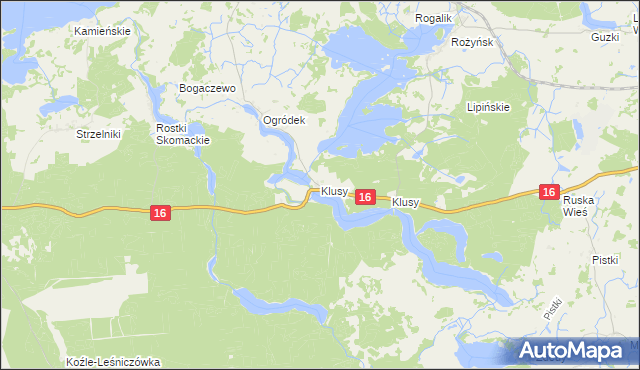 mapa Klusy gmina Orzysz, Klusy gmina Orzysz na mapie Targeo