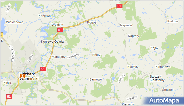 mapa Knipy, Knipy na mapie Targeo