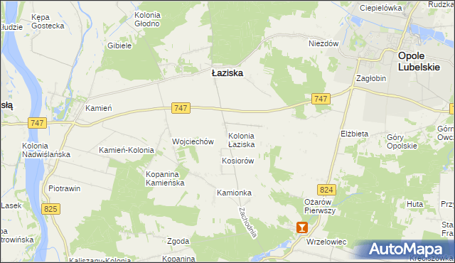 mapa Kolonia Łaziska gmina Łaziska, Kolonia Łaziska gmina Łaziska na mapie Targeo