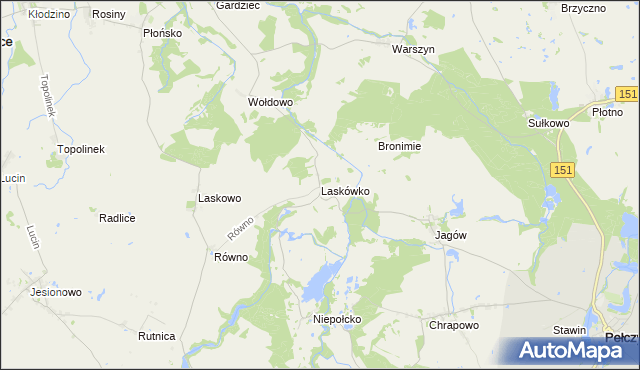 mapa Laskówko, Laskówko na mapie Targeo