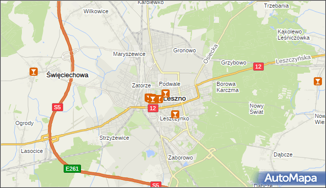 mapa Leszno, Leszno na mapie Targeo