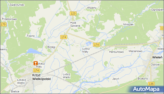 mapa Lubcz Mały, Lubcz Mały na mapie Targeo