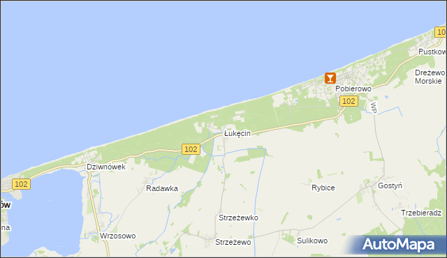 mapa Łukęcin, Łukęcin na mapie Targeo