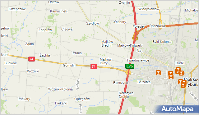 mapa Majków Duży, Majków Duży na mapie Targeo