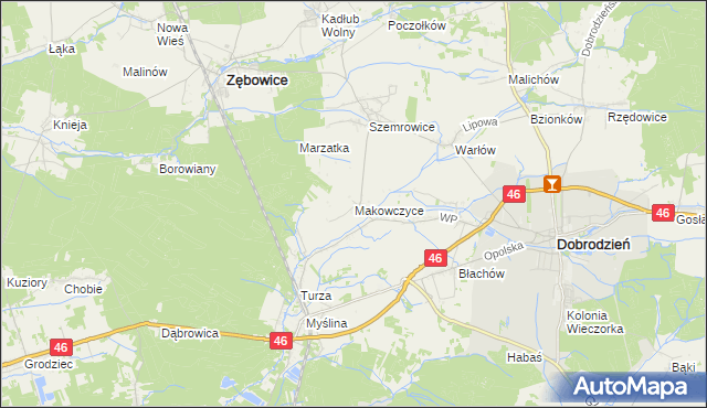 mapa Makowczyce, Makowczyce na mapie Targeo