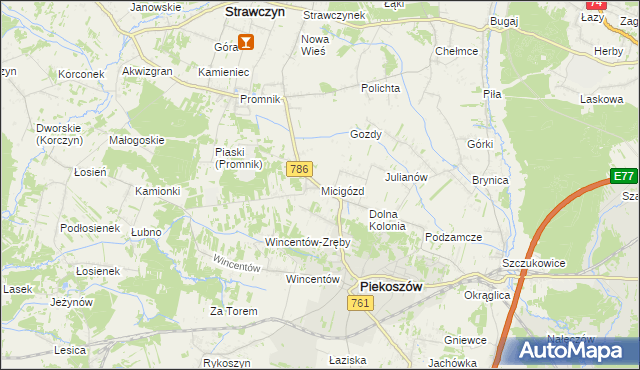 mapa Micigózd, Micigózd na mapie Targeo