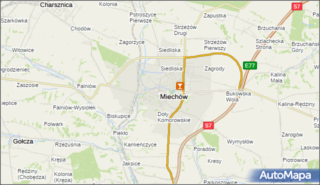 mapa Miechów, Miechów na mapie Targeo