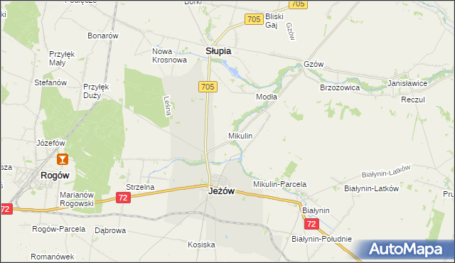mapa Mikulin gmina Jeżów, Mikulin gmina Jeżów na mapie Targeo