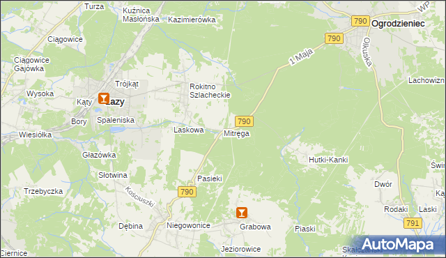 mapa Mitręga, Mitręga na mapie Targeo