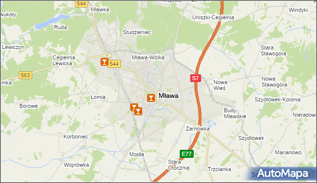 mapa Mława, Mława na mapie Targeo