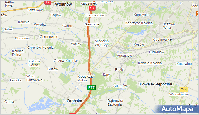 mapa Młodocin Mniejszy, Młodocin Mniejszy na mapie Targeo