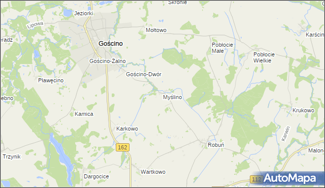 mapa Myślino, Myślino na mapie Targeo