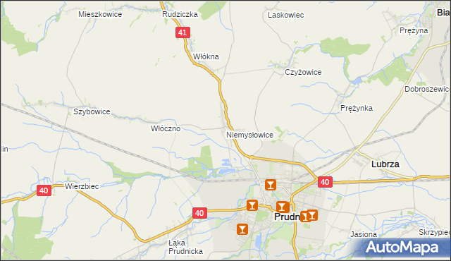 mapa Niemysłowice, Niemysłowice na mapie Targeo