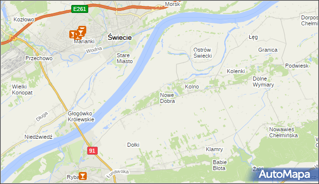 mapa Nowe Dobra gmina Chełmno, Nowe Dobra gmina Chełmno na mapie Targeo