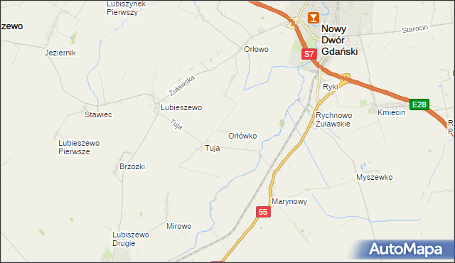 mapa Orłówko, Orłówko na mapie Targeo