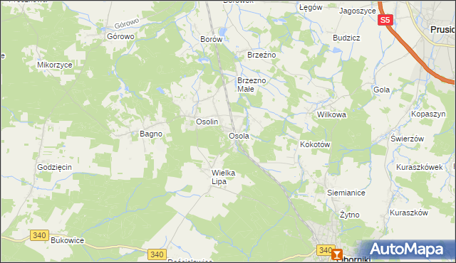 mapa Osola, Osola na mapie Targeo