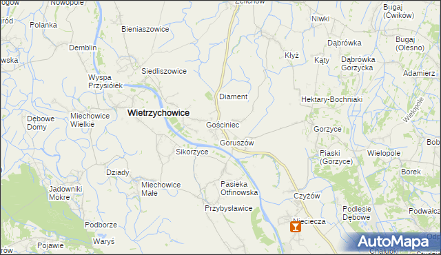 mapa Otfinów, Otfinów na mapie Targeo